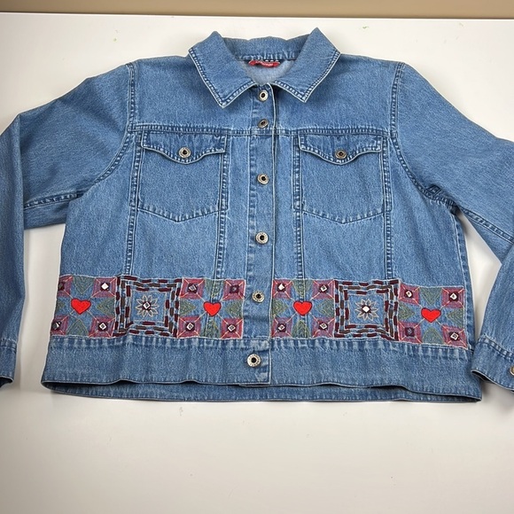 Agazo Emebroidered Denim Jean Jacket - Picture 9 of 12